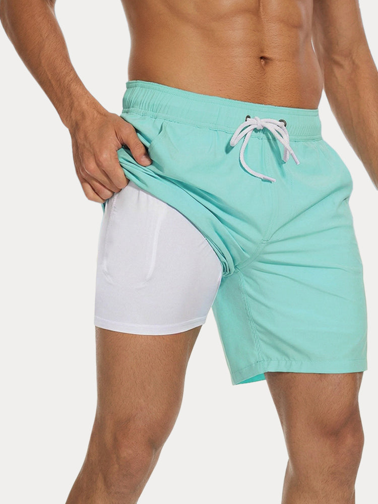 Summer Resort Built-In Liner Swim Trunks