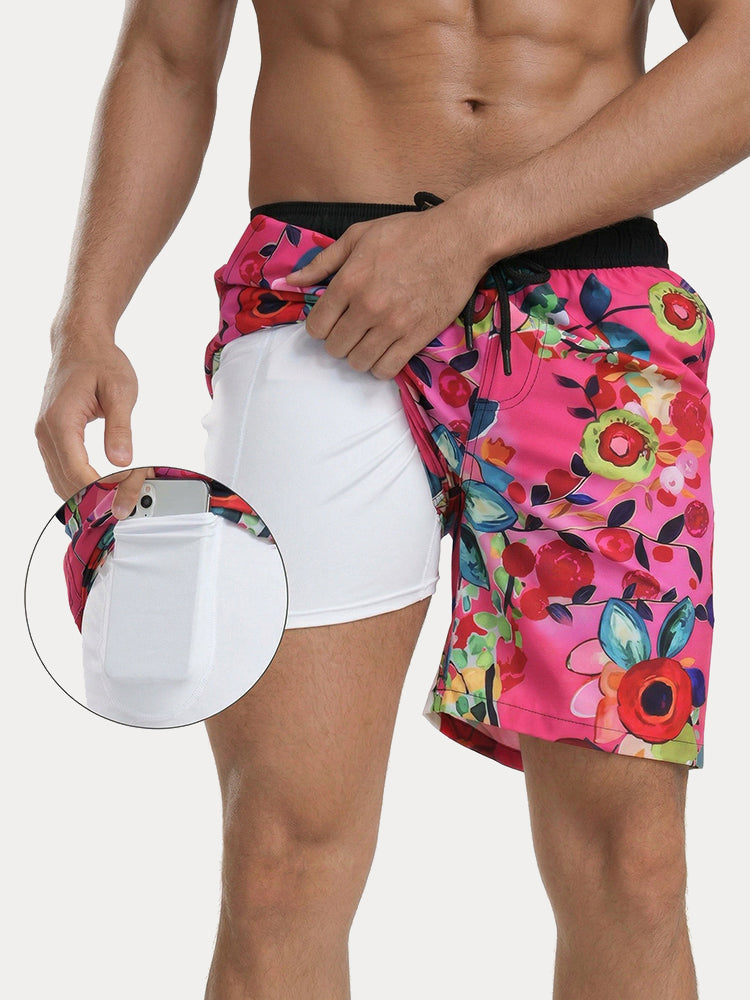 Vacation Casual Printed Swim Trunks
