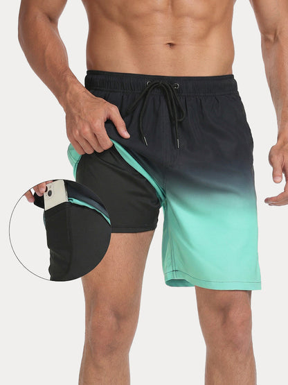 Resort Built-In Liner Colorblock Swim Trunks