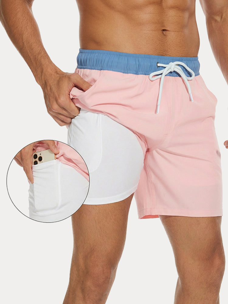 Resort Built-In Liner Colorblock Swim Trunks