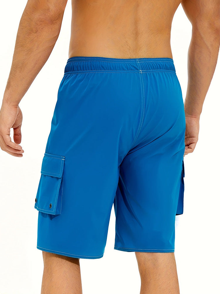 Men's Summer Solid Side-Stripe Boardshorts
