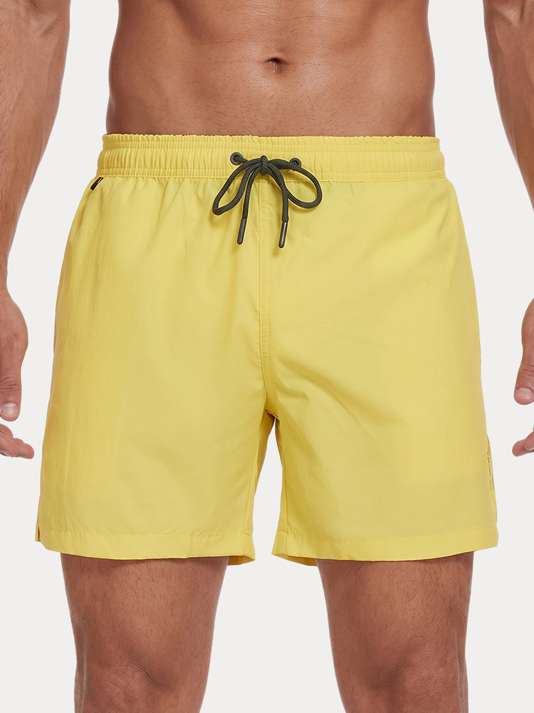 Mesh Lining Elastic Waist Beach Shorts