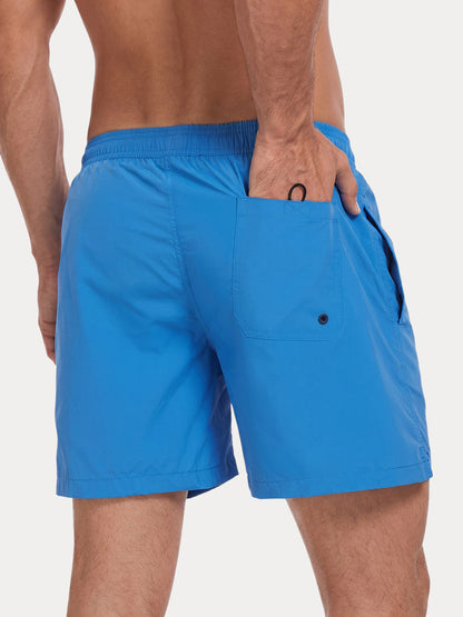 Mesh Lining Elastic Waist Beach Shorts