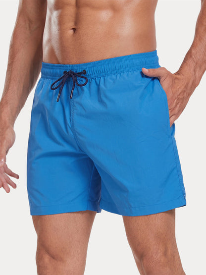 Mesh Lining Elastic Waist Beach Shorts