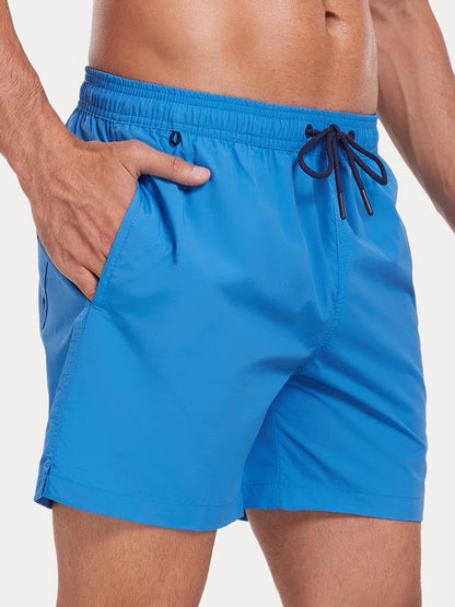 Mesh Lining Elastic Waist Beach Shorts