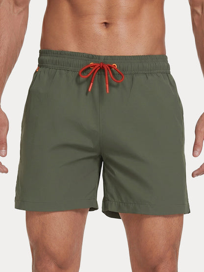 Mesh Lining Elastic Waist Beach Shorts