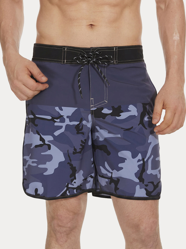 Men's Quick-Dry Multi-Pocket Printed Swim Trunks