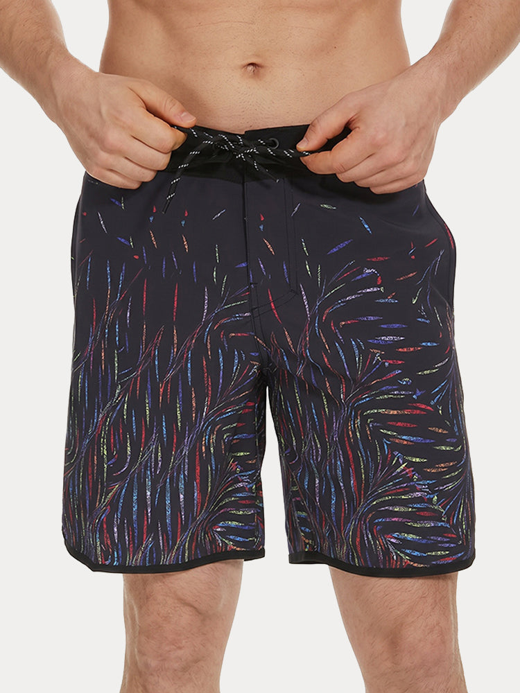 Men's Quick-Dry Multi-Pocket Printed Swim Trunks