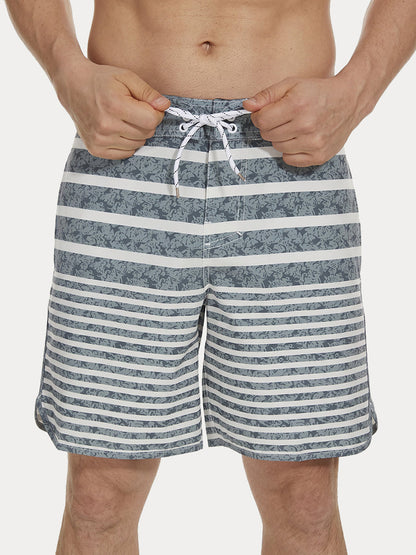 Men's Quick-Dry Multi-Pocket Printed Swim Trunks