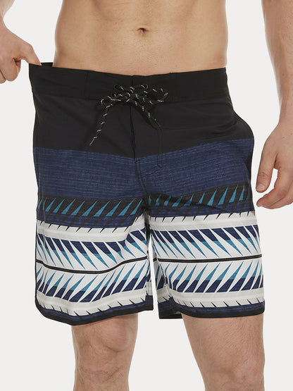 Men's Quick-Dry Multi-Pocket Printed Swim Trunks