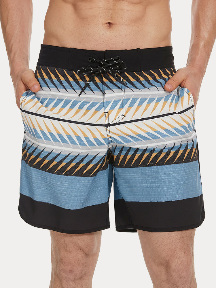 Men's Quick-Dry Multi-Pocket Printed Swim Trunks