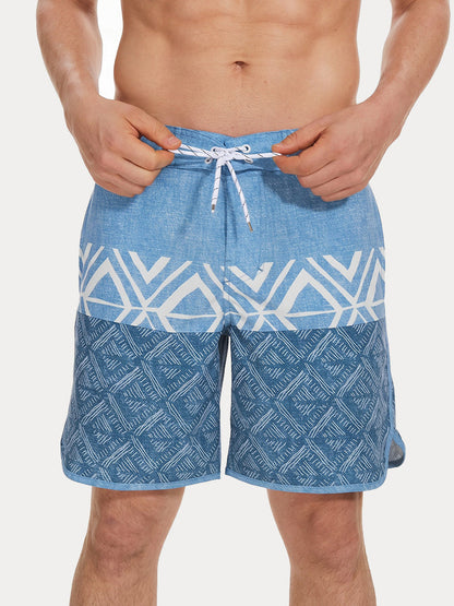 Men's Quick-Dry Multi-Pocket Printed Swim Trunks