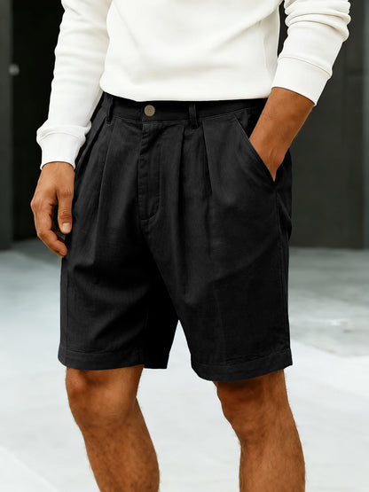 Men's High-Rise Pleated Chino Shorts