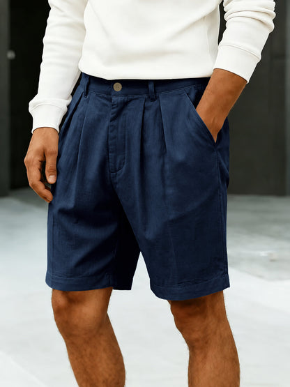 Men's High-Rise Pleated Chino Shorts