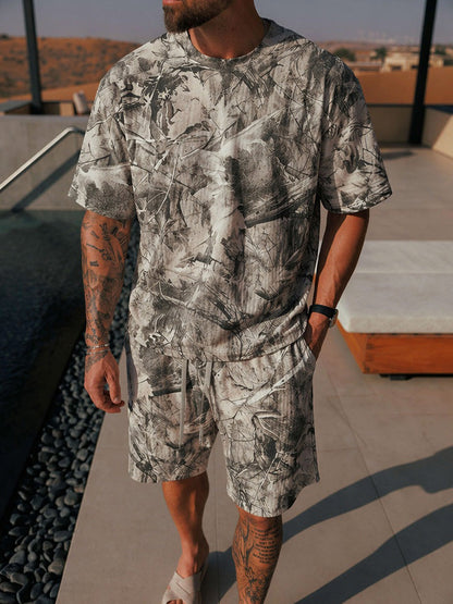 Luné® | Gabriel — Abstracte Ink-Print Shorts voor Heren