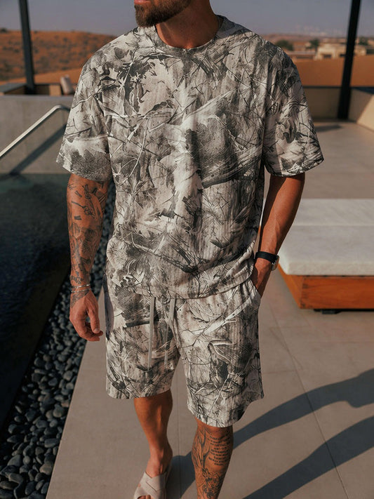 Luné® | Gabriel — Abstracte Ink-Print Shorts voor Heren