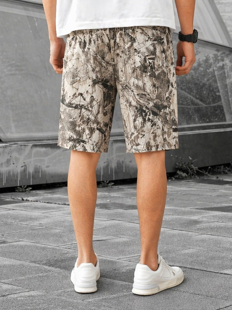 Luné® | Gabriel — Abstracte Ink-Print Shorts voor Heren