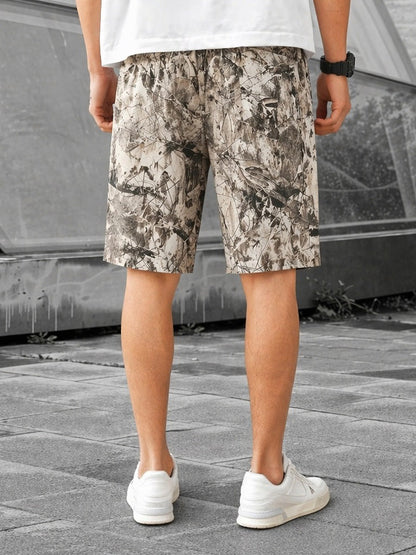 Luné® | Gabriel — Abstracte Ink-Print Shorts voor Heren