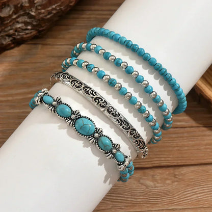 Luné® | Elara — Verfijnde Armbandenset met Turquoise Kralen