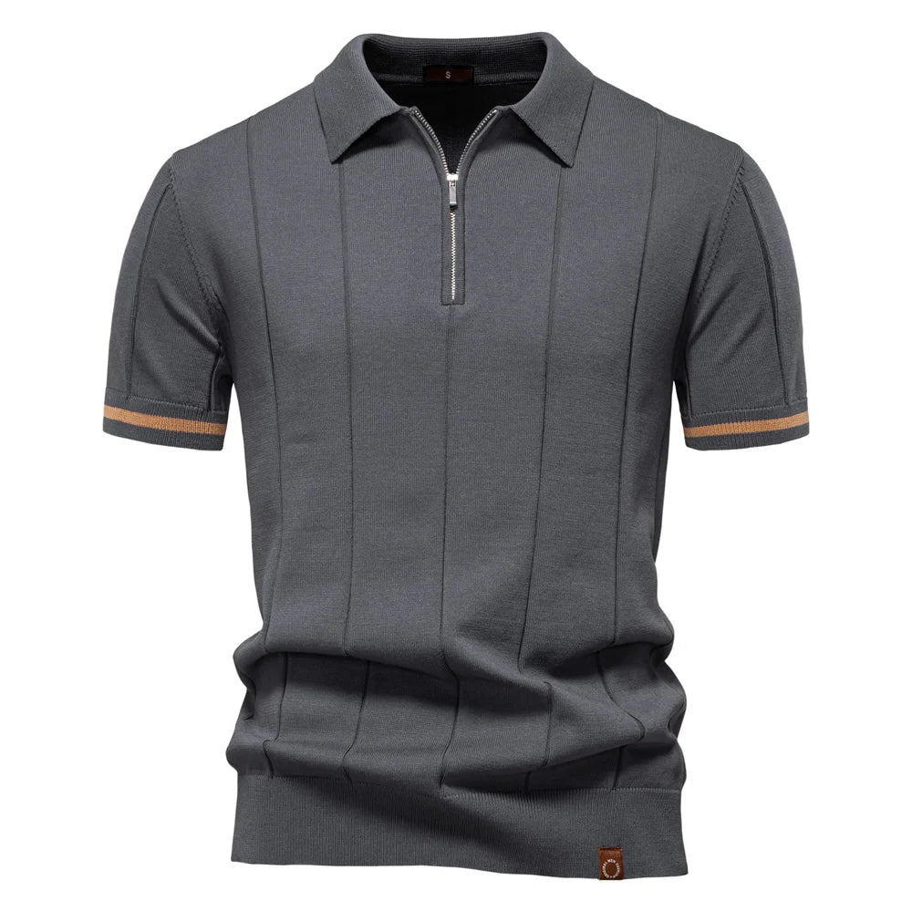 Luné® | Valentino — Moderne Herenpolo met Verfijnde Rits