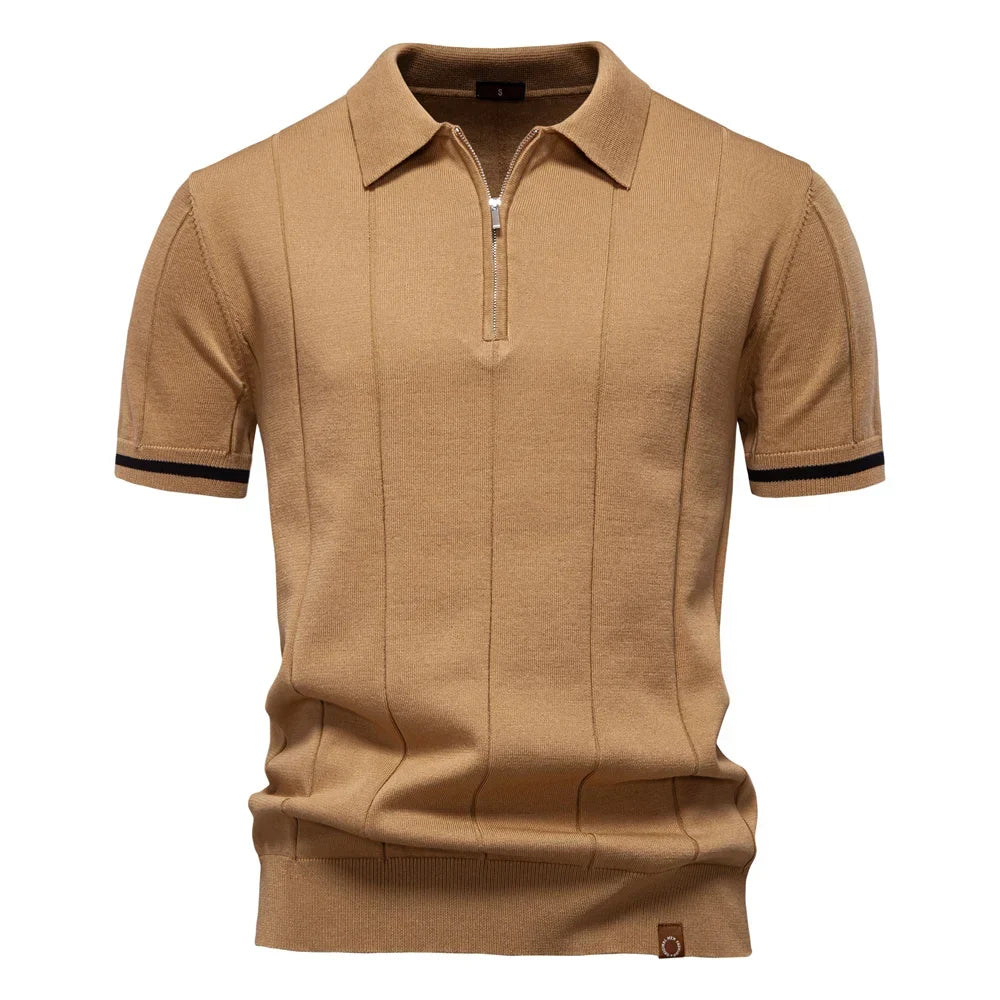 Luné® | Valentino — Moderne Herenpolo met Verfijnde Rits