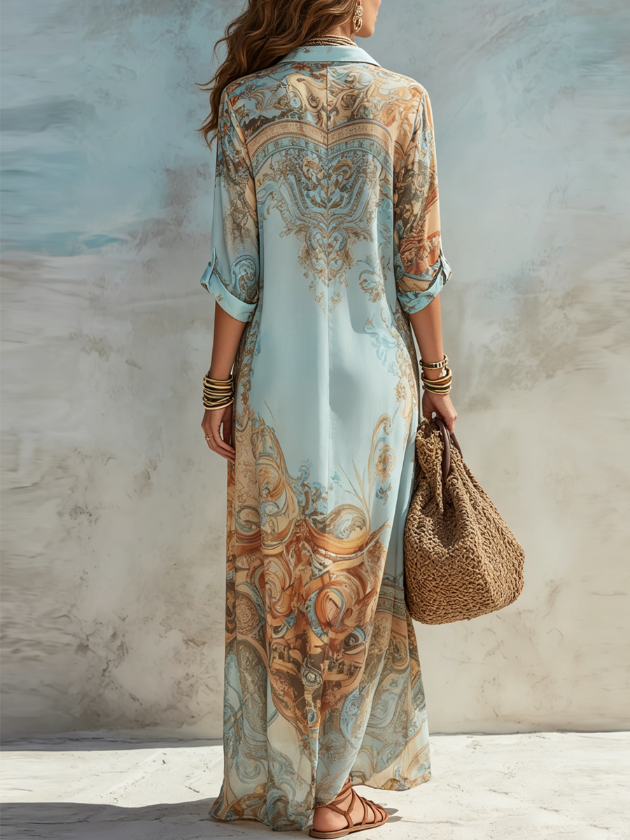 Luné® | Isabella — Elegante Blousejurk met Mediterrane Uitstraling