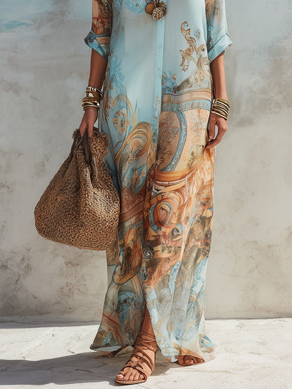 Luné® | Isabella — Elegante Blousejurk met Mediterrane Uitstraling