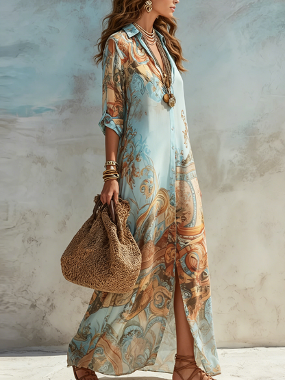 Luné® | Isabella — Elegante Blousejurk met Mediterrane Uitstraling