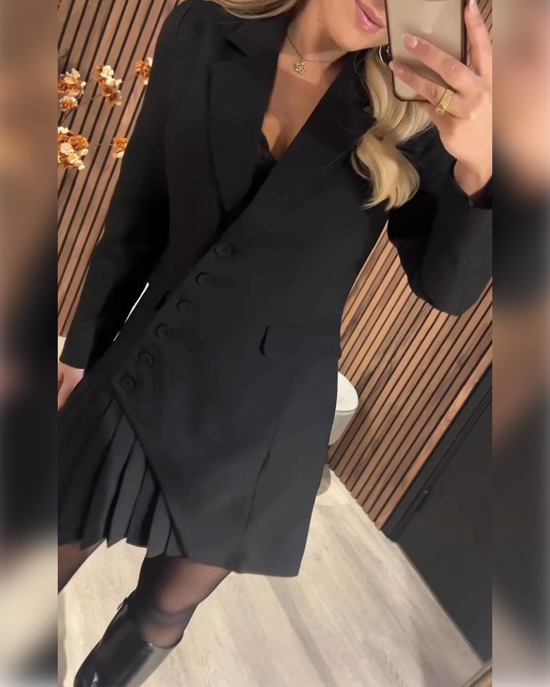 Luné® | Victoria — Elegante Jurk met Blazerlook & Reverskraag