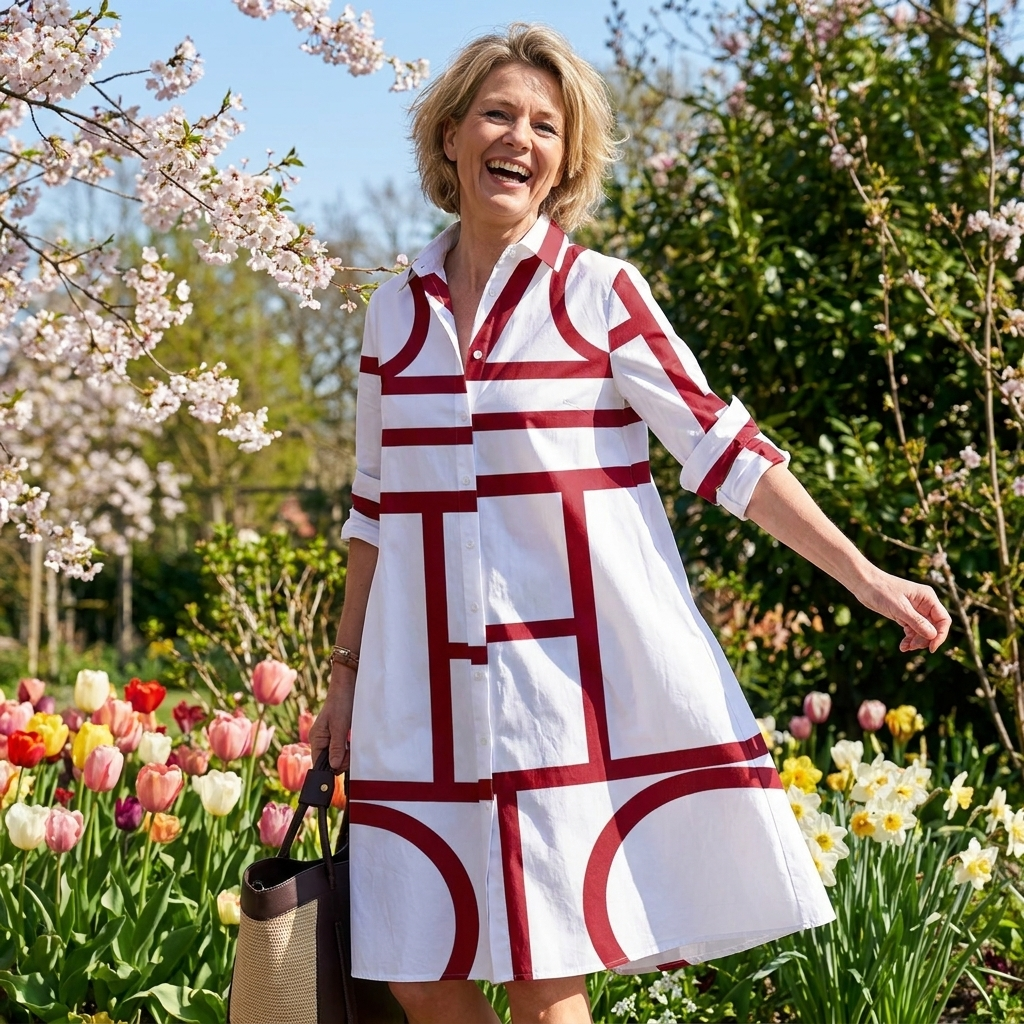 Laluna® | Jurk Met Zakken En Geometrische Print