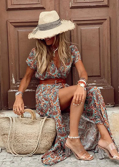Luné® | Valentina — Luchtige Boho Maxi-Jurk met Elegante Tailleband