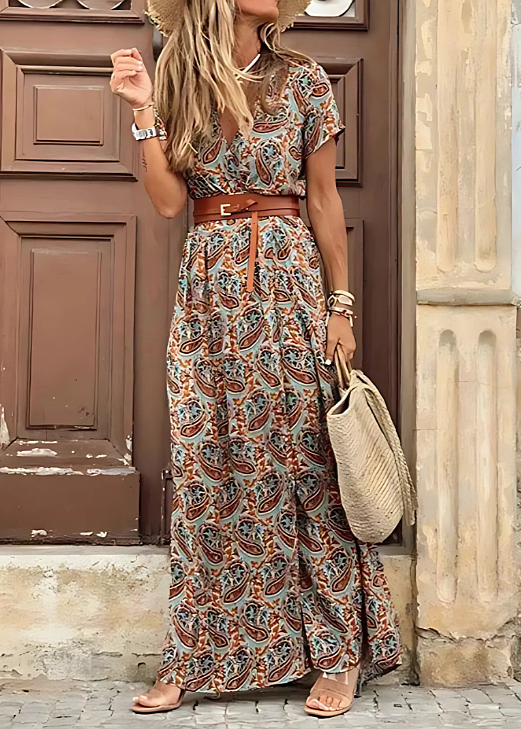 Luné® | Valentina — Luchtige Boho Maxi-Jurk met Elegante Tailleband