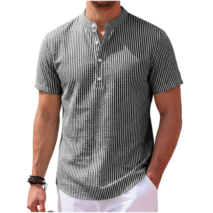 Koen | Gestreept Henley Shirt