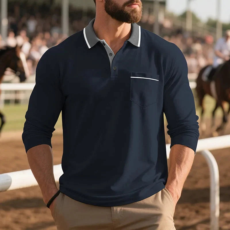 Lennart | Stijlvol poloshirt met lange mouwen