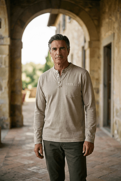 Otis | Comfortabele Longsleeve Henleyshirt