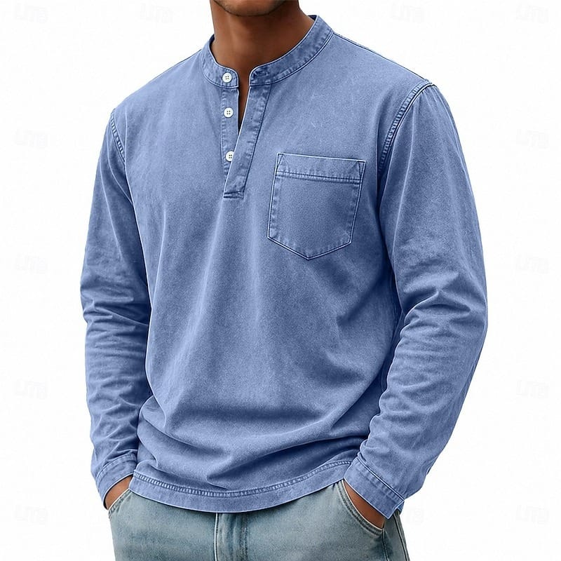 Otis | Comfortabele Longsleeve Henleyshirt