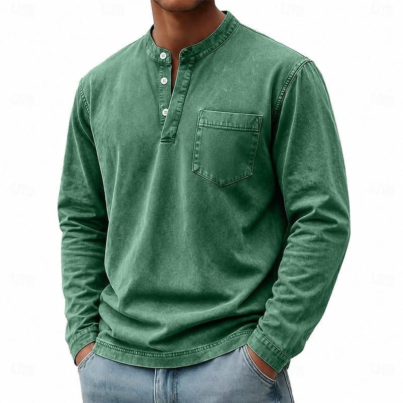 Otis | Comfortabele Longsleeve Henleyshirt