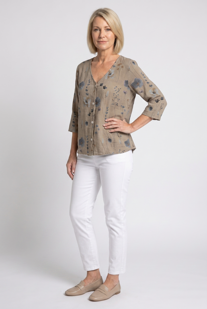 Luné® | Camille — Elegante Damesblouse met Driekwartmouwen