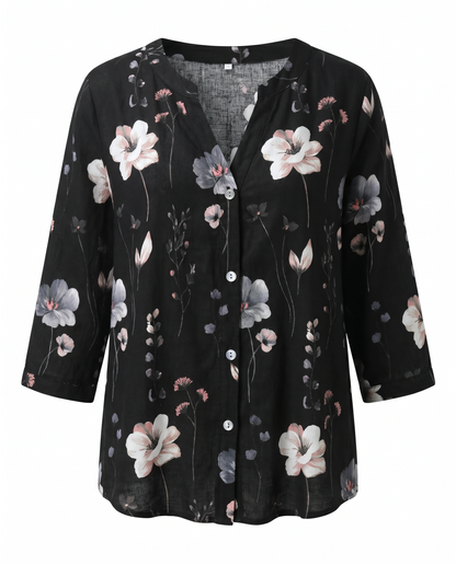 Luné® | Camille — Elegante Damesblouse met Driekwartmouwen