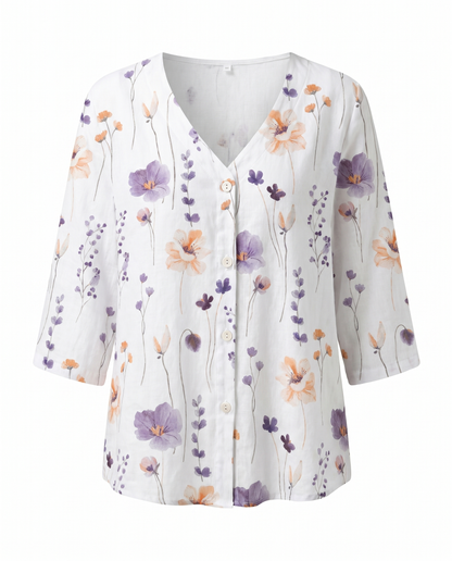Luné® | Camille — Elegante Damesblouse met Driekwartmouwen